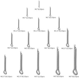 THETAG 150 Pieces Stainless Steel Cotter Pins Assortment Lock Pin Set, Mechanics Fixings Splint Assortment Set in 15 Different Sizes in Assortment Box