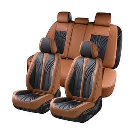 FLORICH Seat CoversFull Set, 5 Seats Universal Seat Covers for Cars, Nappa Leather Auto Seat Protectors, Front and Rear Seat Protector Car Seat Cushions Automotive Vehicle Cover for SUV Pick-up Truck