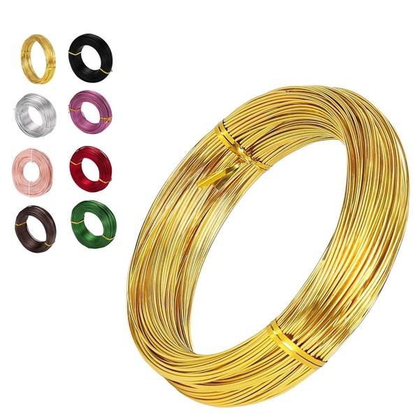 18 Gauge Aluminum Craft Wire,1mm 150 Ft/45m Gold Bendable Metal