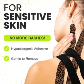 TapeGeeks Kinesiology Tape Physio Tape Bandage Tape Kinesiology Tape Roll Kinesiology Tape for Face Medical Tape for Skin Dynamic Tape