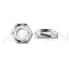 (2000pcs) 1/4"-28, Hex Nylon Insert Lock Nuts, Thin Type, 304 Stainless Steel (18-8), Ships Free in USA
