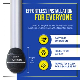 Furniture Footies Precut Tennis Balls for Walkers & Chairs – Heavy-Duty Glide Pads for Tables & Desks – Floor Protector Accessory for Mobility Aids – Scratch-Resistant – 2.4 Inch Black, 4 Count