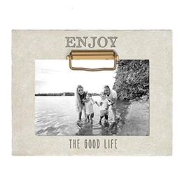 Grasslands Road 454213 Enjoy Sentiment Clip Frame, 4'' x 6'' Photo, Cement