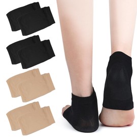 4 Paar Gelsocken Damen Fersensocken mit Gel Socken Feuchtigkeitsspendende mit Geleinlage Durchlüftet Comfy Wiederverwendbar Silikon Fersensocken Gel Feuchtigkeit für Trockene Harte Gerissene Haut