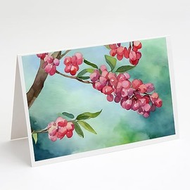 Caroline's Treasures DAC1702GCA7P Pennsylvania Mountain Laurels in Watercolor Greeting Cards and Envelopes Pack of 8 Blank Cards with Envelopes Whimsical A7 Size 5x7 Blank Greeting Cards