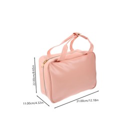 PACKOVE Hanging Toiletry Bag Portable Travel Cosmetic Organizer with Multiple Compartments Large Capacity PU Leather Makeup Storage for Women and Teens