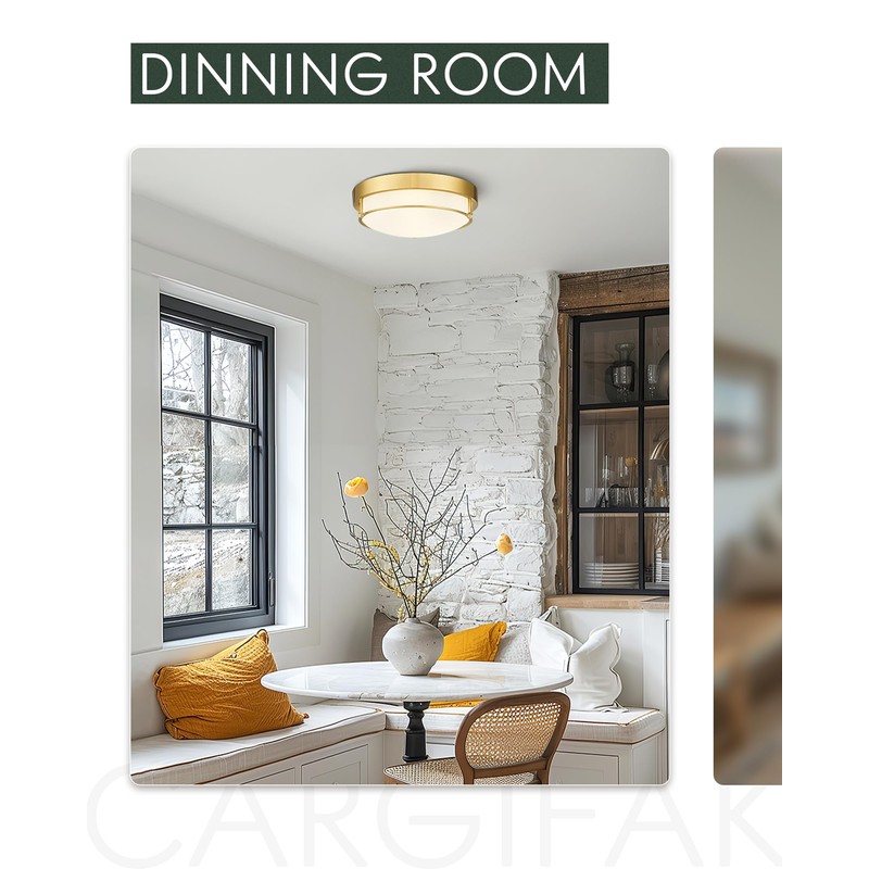 Cargifak 12 inch Flush Mount Light Fixture, 2-Light Modern Ceiling