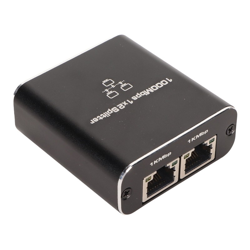 Ethernet Splitter RJ45 Network Port 1 to 2 Port Aluminum