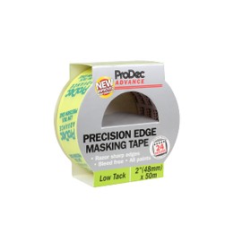 ProDec Advance 48mm (2 inch) x 50m Low Tack Precision Edge Multi Surface Painters Masking Tape for Razor Sharp Lines with No Paint Bleed For Indoor Painting and Decorating Compatible with All Paints