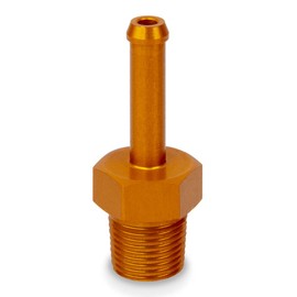 PrecisionGeek Orange Aluminium Coupling Plug Hose Nozzle Male Thread 1/8 NPT to Hose 5 mm - 6 mm (1/4 Inch)