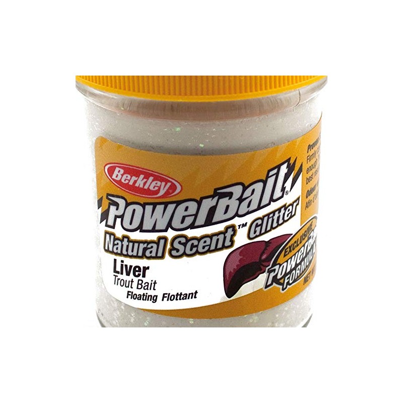 Berkley Powerbait Natural Scent Glitter Troutbait Liver White