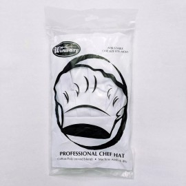 Winware White Chef's Hat - Poly/Cotton Blend - Hook and Loop Fastener for Comfort