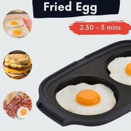 MACONEE Microwave Egg Fryer | Cooker & Poacher for Breakfast Sandwiches | Maker for 2 Eggs | Dishwasher-Safe & BPA-free
