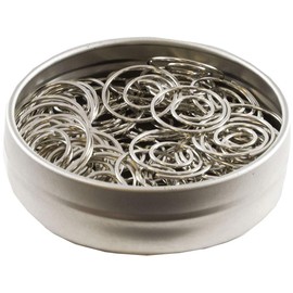 JAM PAPER Circular Paper Clips - Round Paperclips - Silver - 50/Pack