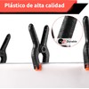 Timotech 12 Clips Resistentes de Plástico, Abrazaderas para Carpintería, Pinzas