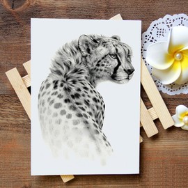 Kotbs 6 Sheets Animal Temporary Tattoos, Black Strong Wolf Tiger Tattoo Stickers for Men Women Adults Waterproof Fake Tattoos