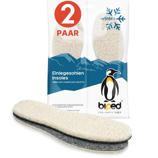Biped 2 Pairs of Extra Thick Wool Soles Made of