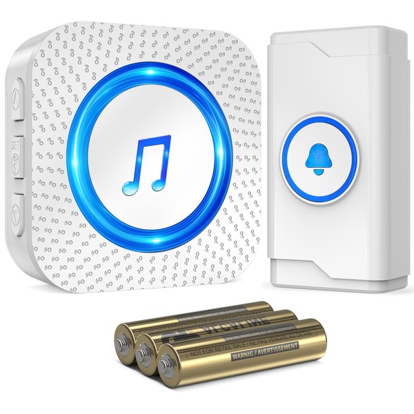 SURFOU Funkklingel, Kabellose Türklingel Batteriebetrieben, 400m Reichweite Aussen Wasserdicht Haustür