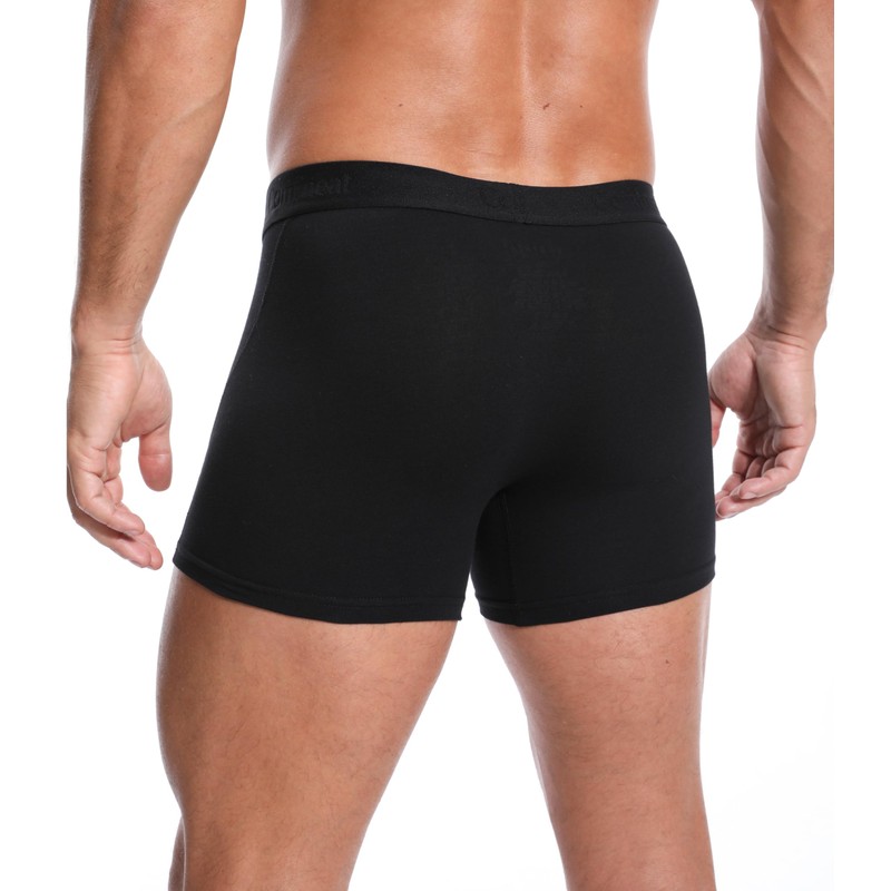 Comfneat Men's 6-Pack Trunks Cotton Spandex Underwear (Black 6-Pack, M)