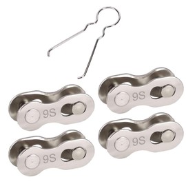 9 Speed Motorcycle Missing Links with Removal Tool Reusable 9 Speed Bike Chain Connector Quick Master Link Joint Chain Heavy Duty Lightweight Steel Set of 4 Pairs Silver
