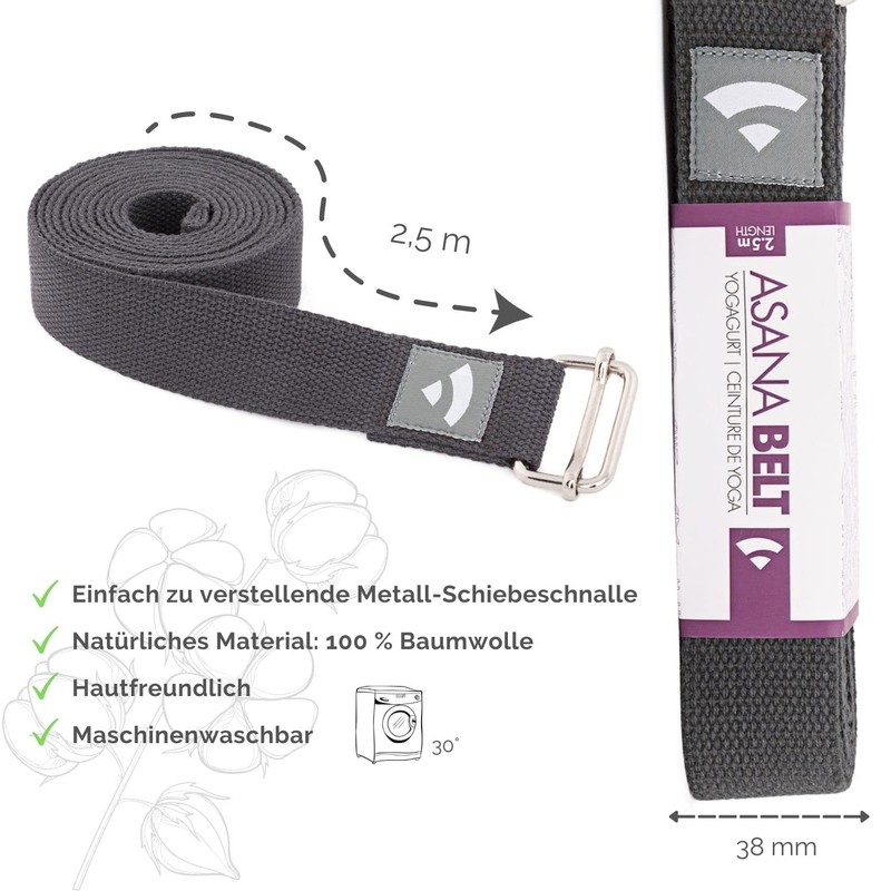Bodhi Yoga Strap Asana Belt Made of Cotton with Metal