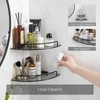 Voldra 2 Pack Glass Corner Shower Shelf for Bathroom Black