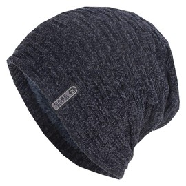 White Fang CA295 Knitted Hat, Casual, Stylish, Fleece-Lined, Autumn, Winter, Cold Protection, Men's