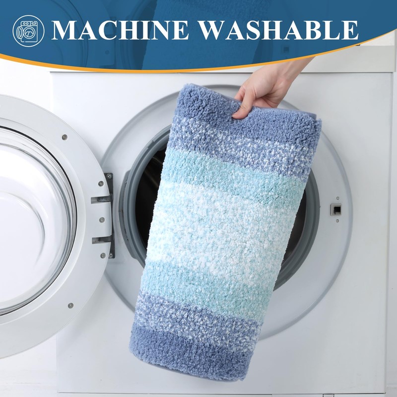 Bsmathom Microfiber Bathroom Rugs Sets 3 Piece, Non-Slip Absorbent Bath