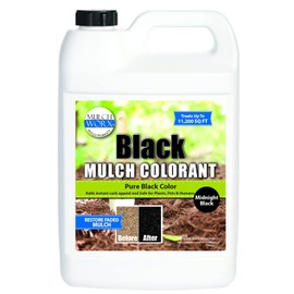 MulchWorx Black Mulch Color Concentrate- Gallon - Treats 11,200 sq. ft. - Pure Midnight Black Mulch Dye Spray