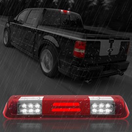 High Mount 3rd Stop Light Compatible with 04-08 Ford F150,07-10 Ford Explorer Sport Trac,06-08 Lincoln Mark Third Center Cargo Reverse Rear LED Brake Light Bar Taillight Two Rows (Red)