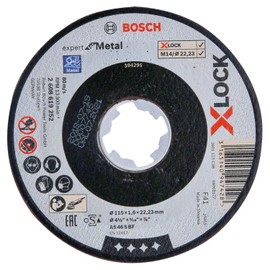 Bosch Professional Straight Cutting Disc Expert (for Metal, X-LOCK, Diameter 115 mm, Bore Diameter: 22.23 mm, Thickness: 1.6 mm)