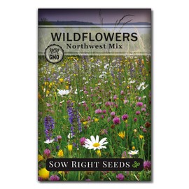 Sow Right Seeds - Wildflowers Seeds Mix for Planting in Northwest - Non-GMO Heirloom Packet with Instructions to Grow a Native Wild Flower Garden - Annual and Perennial Varieties for Pollinators