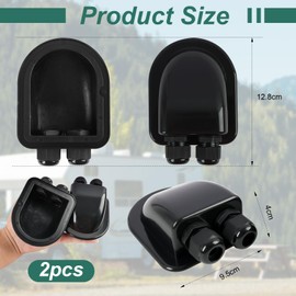 Pack of 2 Roof Feed-Through for Motorhomes and Boats, Cable Feed-Through Waterproof, Roof Guide Motorhome, ABS Solar Double Cable Grommet, UV-Resistant, for Solar Satellite, Caravan, Boat