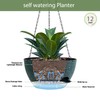 SQKH 12 Inch Hanging Baskets 2 PC with Chains, Self-Watering