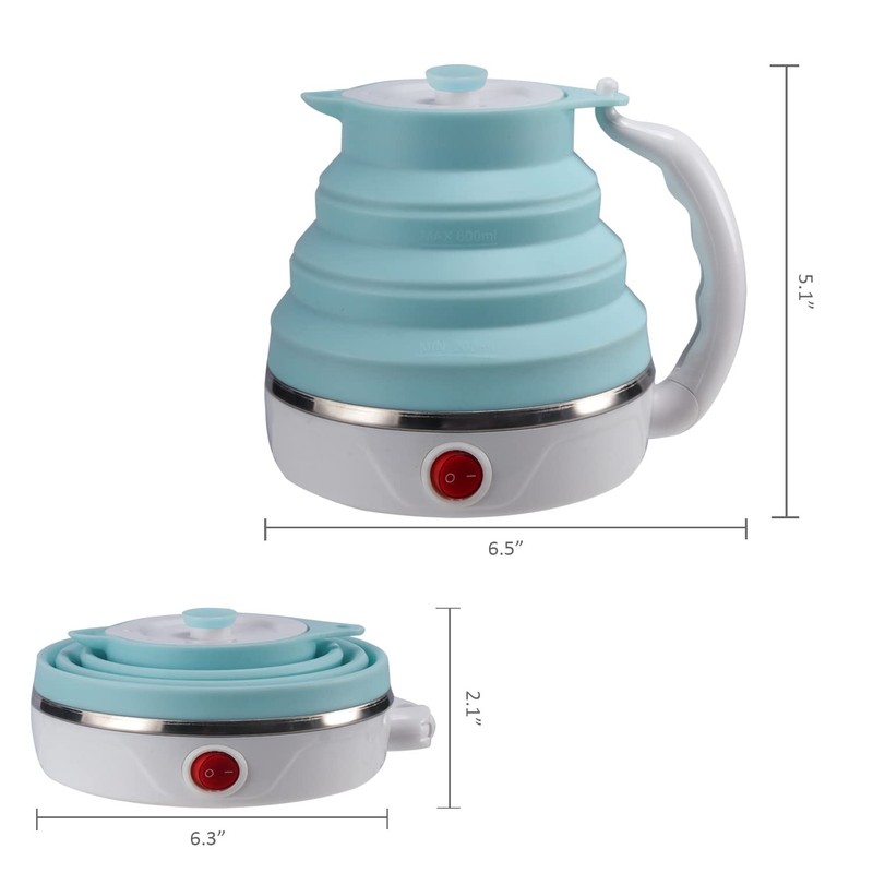 Travel Foldable Electric Kettle, Collapsible Electric Kettle Food Grade Silicone