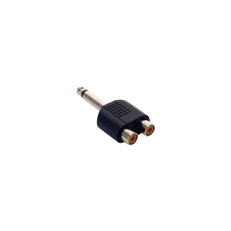 Genérico Adaptador de Plug 6,3 mm a 2 Jack RCA,