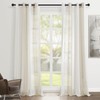 Topfinel Transparent Eyelet Curtains, Voile Curtains with Stripes, Decorative Curtain