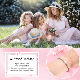 SUNSH 2/3 Pieces Mother Daughter Bracelet, Mother Daughter Gift, Back to School Gifts, Mother's Day Gift, Women's Bracelet, Mother Daughter Birthday/Back to School Gift, Heart Wish Set, Stainless