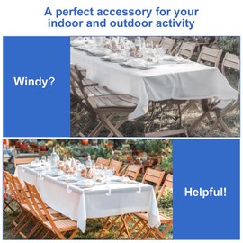 Nogeqi Pack of 24 transparent tablecloth clips, outdoor, plastic tablecloth clips, table clips for garden tables, weddings, picnics, garden parties and restaurants