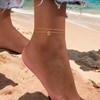 Turandoss Gold Initial Ankle Bracelets for Women Trendy - 14K