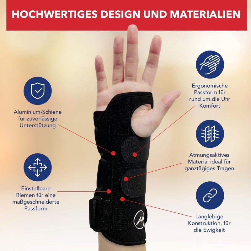 Doctor Developed Carpal Tunnel Syndrome Night Wrist Bandage LEFT
