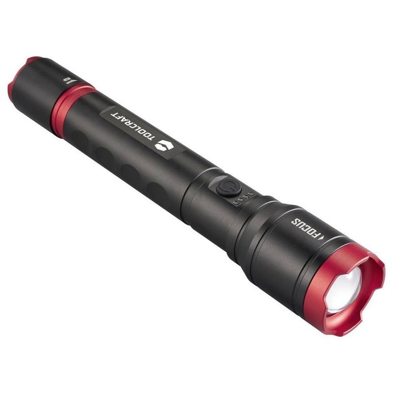 Toolcraft Taschenlampe verstellbar, Einstellbare Punktgröße, mit Stroboskopmodus, mit USB-Schnittstelle Li-Ionen
