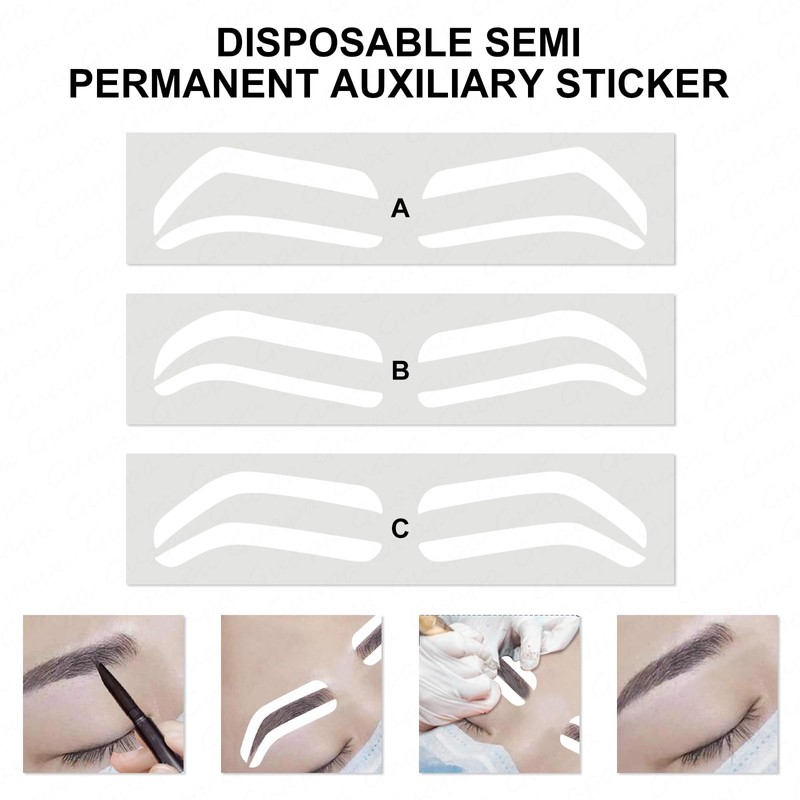 Guapa Versatile Eyebrow Stencil Kit – Multiple Shape Options for