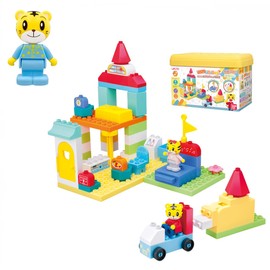 Bandai Shimajiro Action Block Series, Shimajiro's House Block Box (Bonus: Shimajiro Block Doll Included)