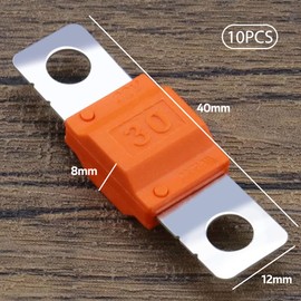 10 Pieces Midi Fuse High Current Midi Fuse 30A Bolted Fuse Kit with Car Fuse for Cars, Trucks, Buses, Engineering Vehicles, Ships (32V, Orange)