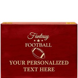 Crown Awards Fantasy Football Rosewood Humidor Gift Award, Customize with Your Own Text Engraving