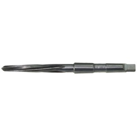 Drillco 4250 Series High-Speed Steel Bridge Reamer, Spiral Flute, Morse Taper Shank, Black Oxide Finish, 1/2" Size, 9" Length