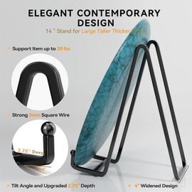 IPAME 14 Inch Heavy Duty Plate Stand (2 Pack) – Metal Display Easel for Large Plates, Platters, Picture Frames, Plaques, Signs and Posters