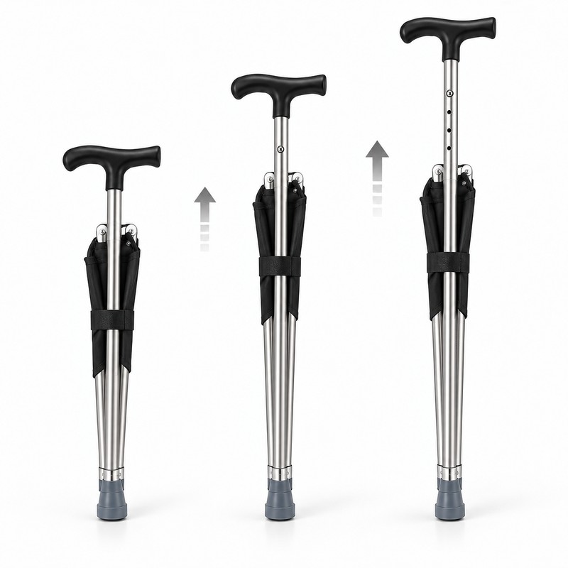 Foldable Walking Stick with Seat for Outdoor Use – Adjustable