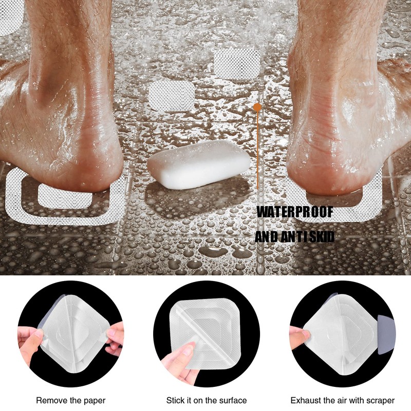 Secopad Non-Slip Bath Stickers, 72 Pieces Safety Stickers for Bathroom,